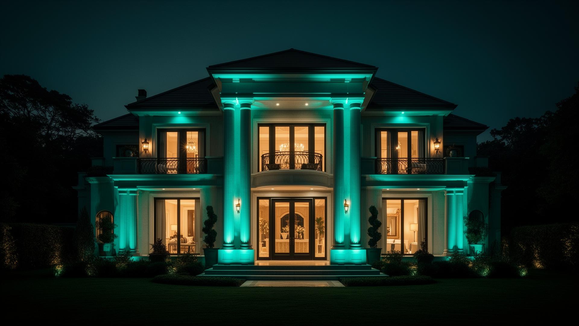 Luxury home at dusk